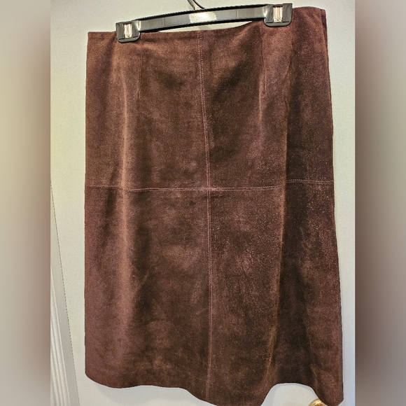 Brown genuine suede pencil skirt Size 10 - Picture 2 of 6